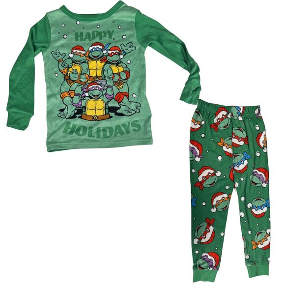 Ninja Turtles Christmas Winter Long Sleeve Pants Pajama Set Size 4 NEW with Tags - Picture 1 of 5